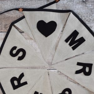 Natural Linen Wedding Bunting